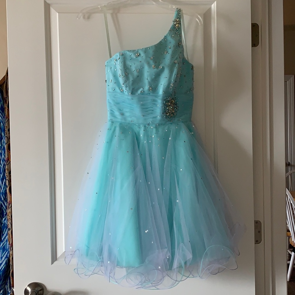 Short light blue dress